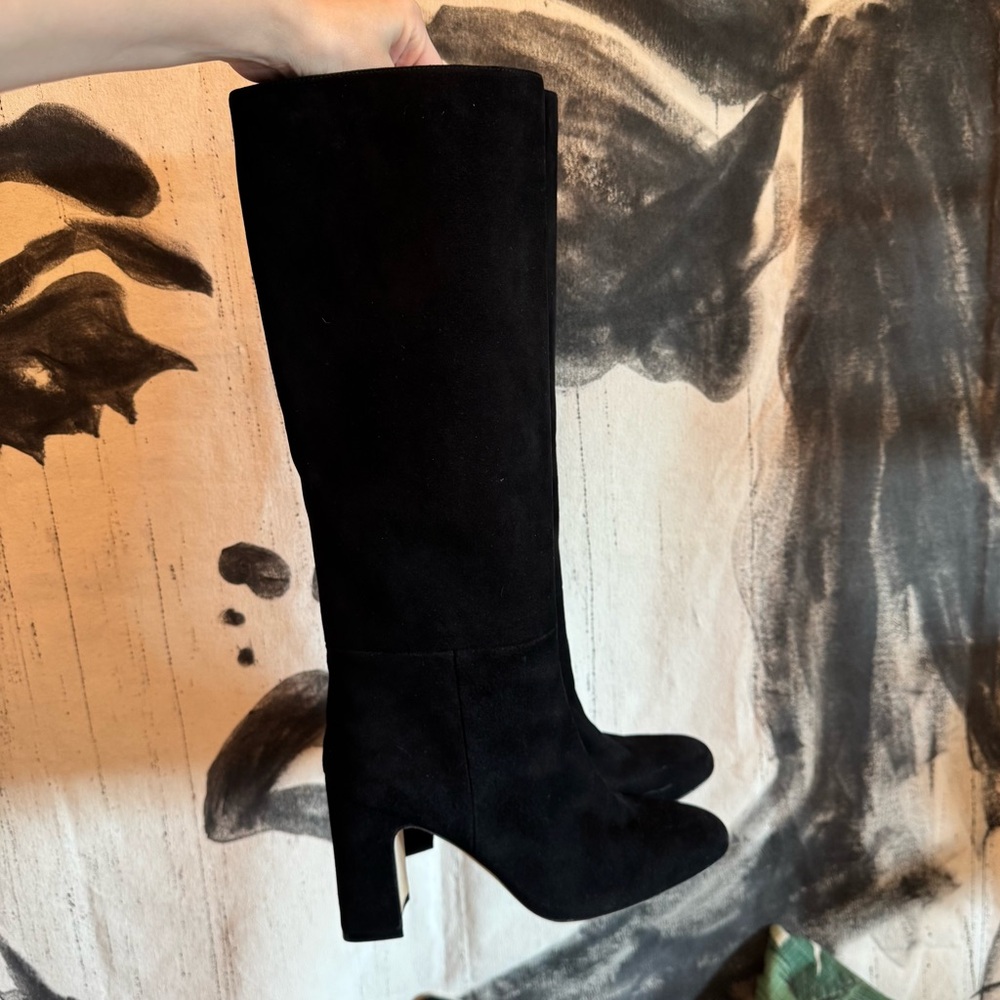 Gorgeous black suede knee high Stuart Weitzman boots - never been worn!